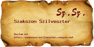 Szakszon Szilveszter névjegykártya